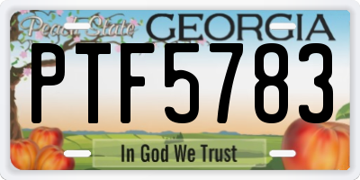GA license plate PTF5783