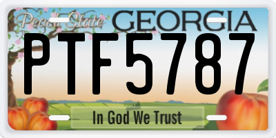 GA license plate PTF5787