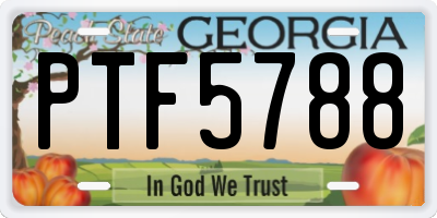 GA license plate PTF5788