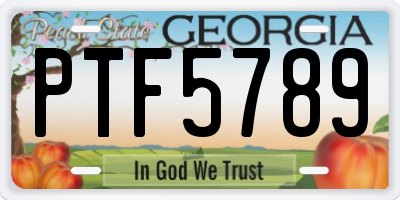 GA license plate PTF5789