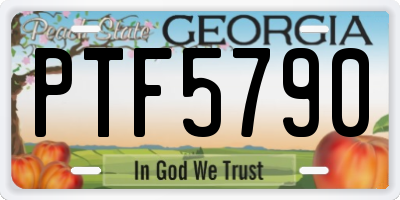 GA license plate PTF5790