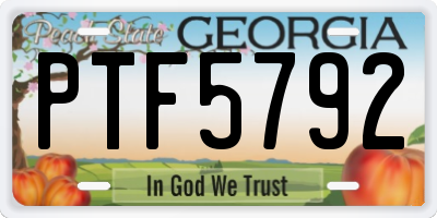 GA license plate PTF5792