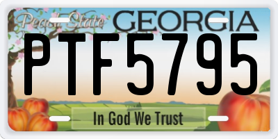 GA license plate PTF5795