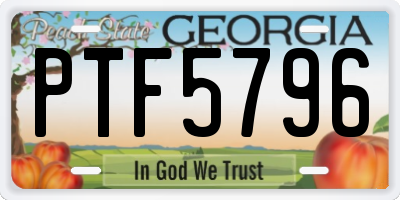 GA license plate PTF5796