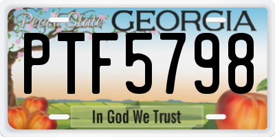 GA license plate PTF5798