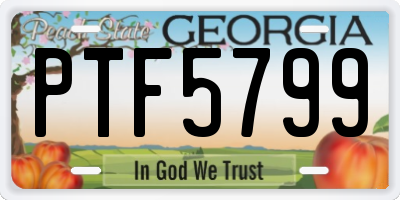 GA license plate PTF5799