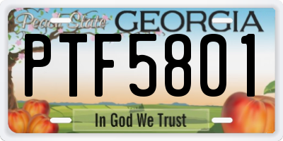 GA license plate PTF5801