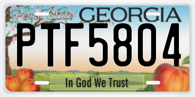 GA license plate PTF5804