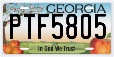 GA license plate PTF5805