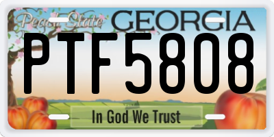 GA license plate PTF5808