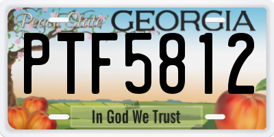 GA license plate PTF5812