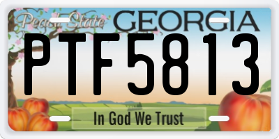 GA license plate PTF5813