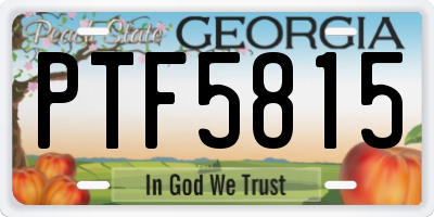 GA license plate PTF5815