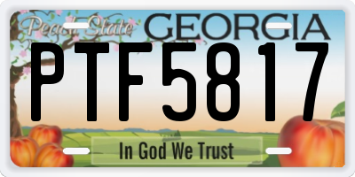 GA license plate PTF5817