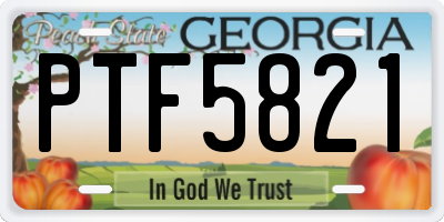 GA license plate PTF5821