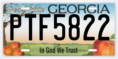 GA license plate PTF5822