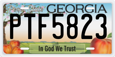 GA license plate PTF5823