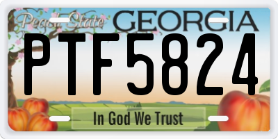 GA license plate PTF5824