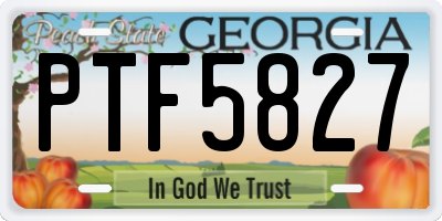 GA license plate PTF5827