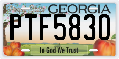 GA license plate PTF5830