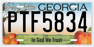 GA license plate PTF5834