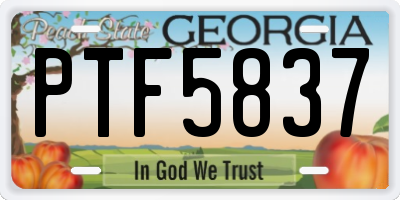 GA license plate PTF5837