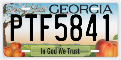 GA license plate PTF5841