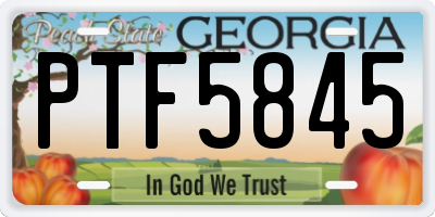 GA license plate PTF5845