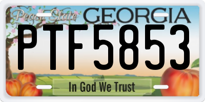GA license plate PTF5853
