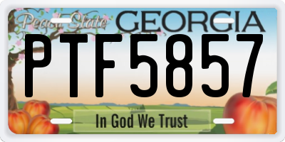 GA license plate PTF5857