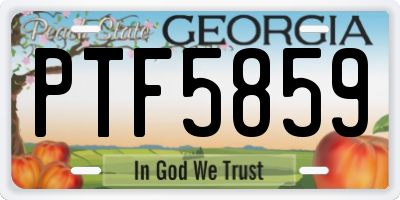 GA license plate PTF5859