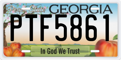 GA license plate PTF5861