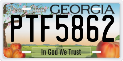 GA license plate PTF5862