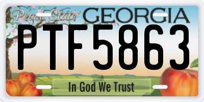 GA license plate PTF5863