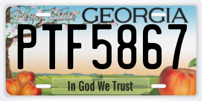 GA license plate PTF5867
