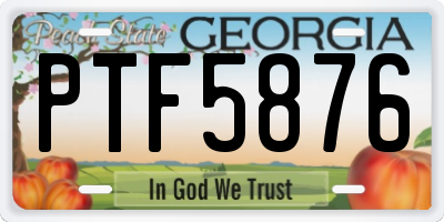 GA license plate PTF5876