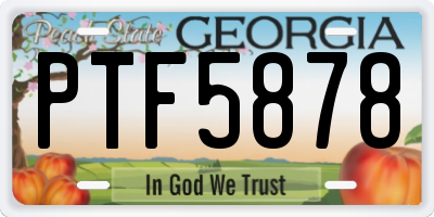 GA license plate PTF5878