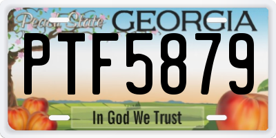 GA license plate PTF5879