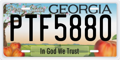 GA license plate PTF5880