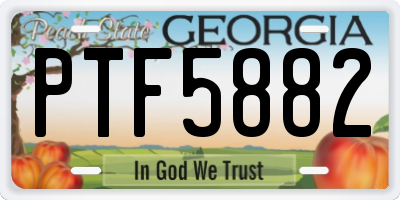 GA license plate PTF5882