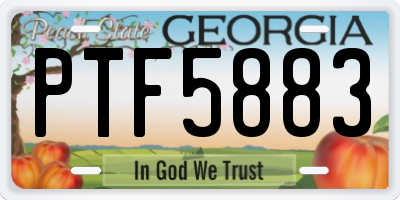 GA license plate PTF5883