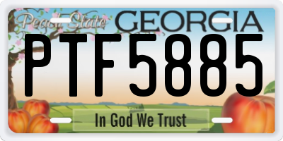 GA license plate PTF5885