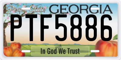 GA license plate PTF5886