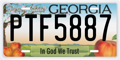 GA license plate PTF5887