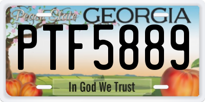 GA license plate PTF5889