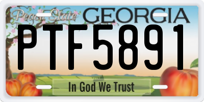 GA license plate PTF5891