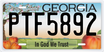 GA license plate PTF5892