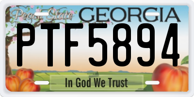 GA license plate PTF5894