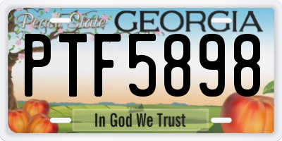 GA license plate PTF5898