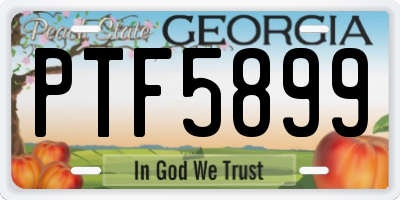 GA license plate PTF5899